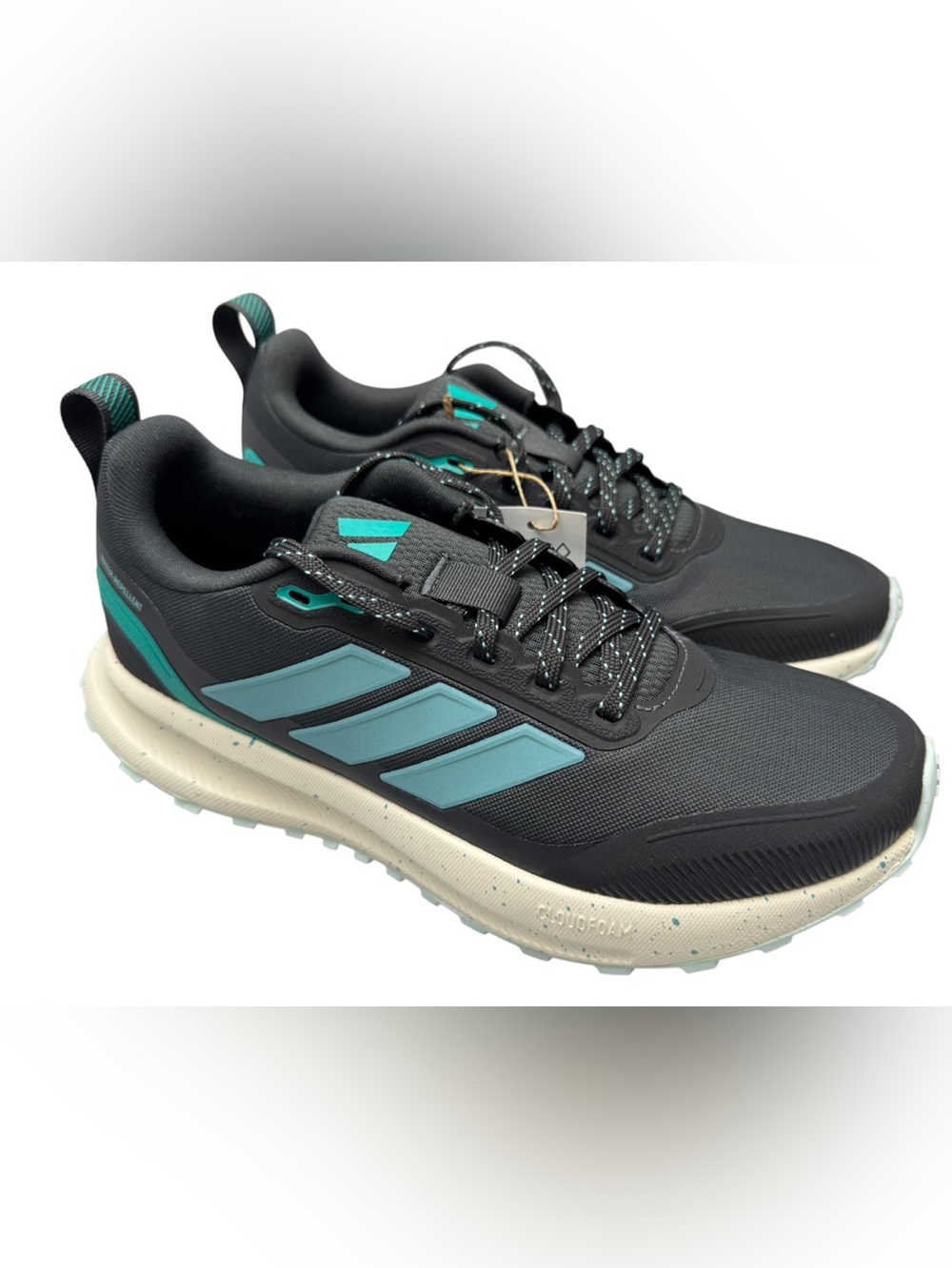 adidas Runfalcon 5 TR Women’s 6.5 Black Teal Trail Running Shoes New